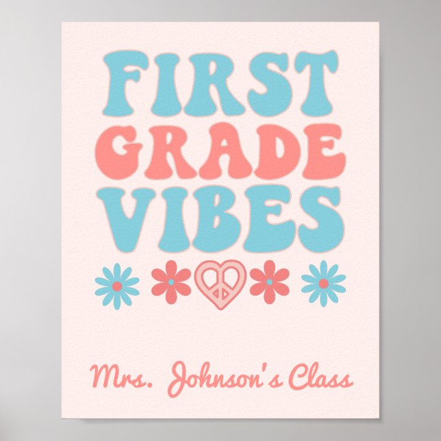 Affiche Vibes de première année - Salle de classe rétro (Devant)