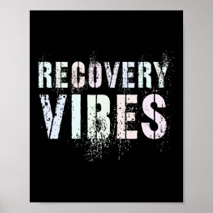 Affiche Vibes de récupération vintage Sober Clean Aa Na Fa