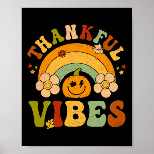 Affiche Vibes de remerciement de Thanksgiving Automne Bonj
