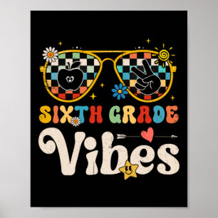 Affiche Vibes de sixième année - Équipe de 6e année Rétro
