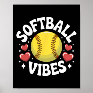 Affiche Vibes de softball Équipe de softball de lancer rap