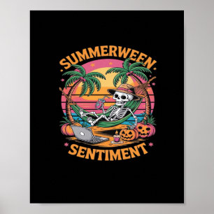 Affiche Vibes de Summerween, Vacances d'été squelettiques,