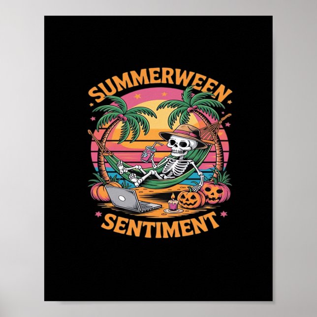 Affiche Vibes de Summerween, Vacances d'été squelettiques, (Devant)