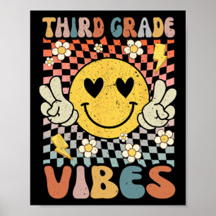 Affiche Vibes de troisième année Enseignant rétro de 3e an