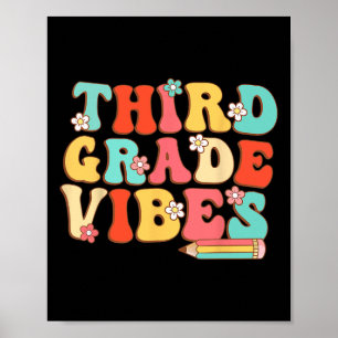 Affiche Vibes de troisième année Rétro Groovy - Retour à l