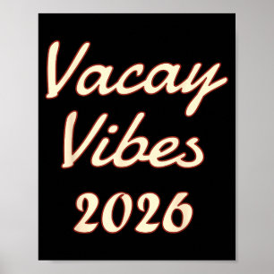 Affiche Vibes de vacances 2026 Illustration d'été de plage