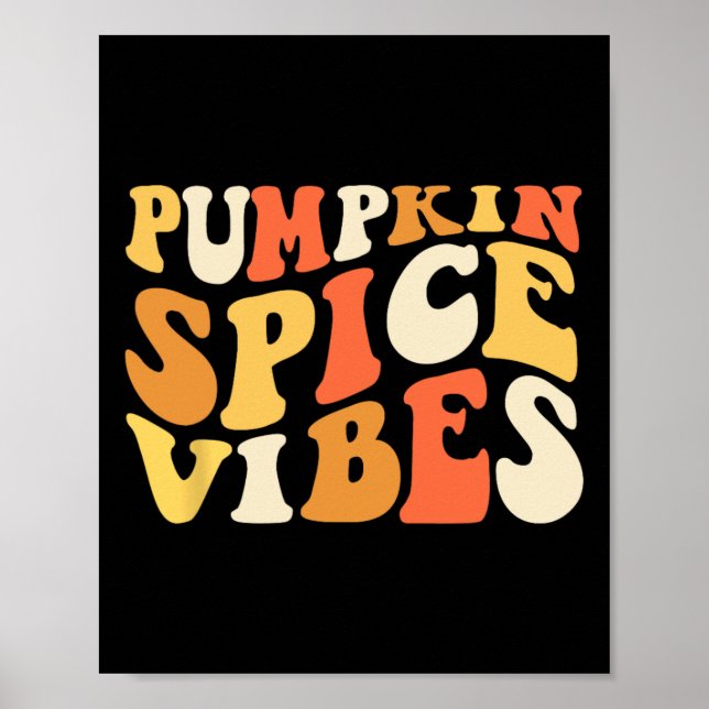 Affiche Vibes d'épices citrouilles Rétro Vibes d'automne (Devant)