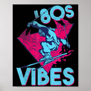 Affiche Vibes des années 80, Ski Vintage des années 80