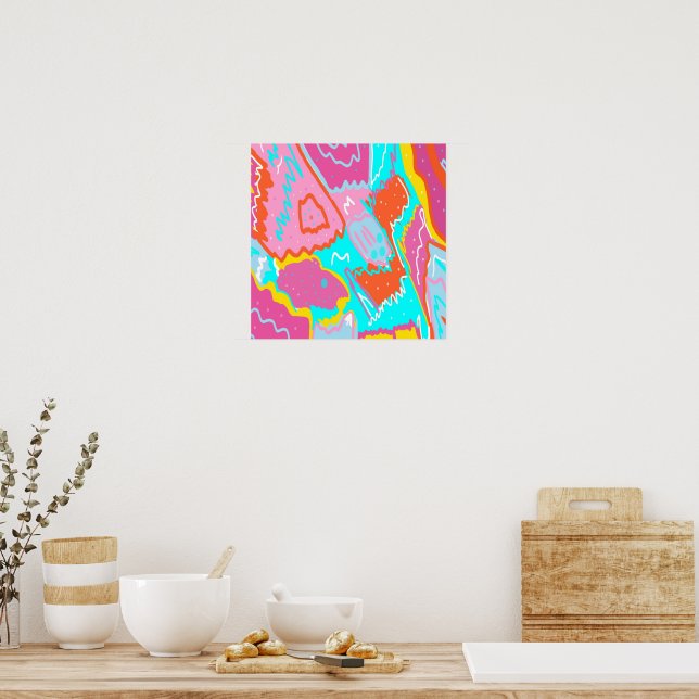 Affiche Vibes d'été au bord de la piscine Art Abstrait (Cuisine)
