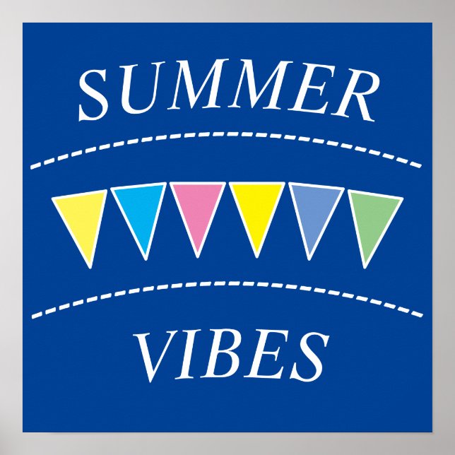 Affiche Vibes d'été de Bunting coloré (Devant)