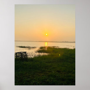 Affiche Vibes d'été   Monogramme ombré de soleil et de sab