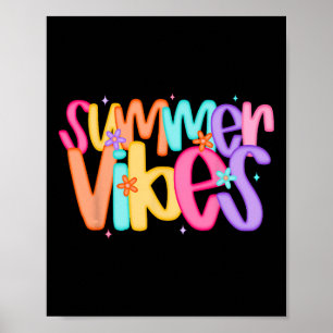 Affiche Vibes d'été Plage d'Hawaii Soleil Drôle de Vacance