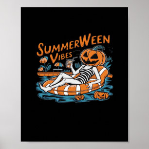 Affiche Vibes D'Été Pour Été Éffrayant, Cadeau D'Halloween