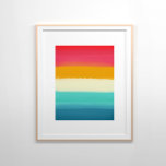 Affiche Vibes d'été rétro Arc-en-ciel peintes en bandes<br><div class="desc">Palette rétro brillante et ensoleillée,  rayures peintes</div>