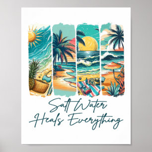 Affiche Vibes d'été Vacances à la plage L'eau salée guérit