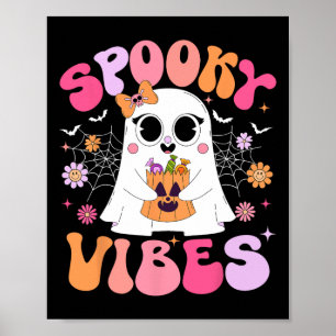 Affiche Vibes éffrayant Ghost Retro Super Halloween Femmes
