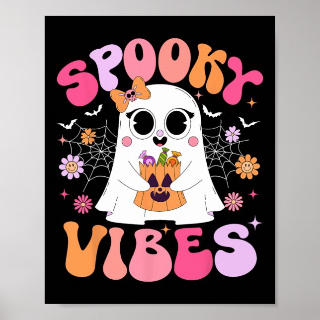 Affiche Vibes éffrayant Ghost Retro Super Halloween Femmes (Devant)
