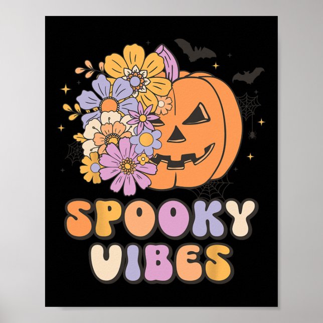 Affiche Vibes éffrayantes Costume Citrouille Halloween Ret (Devant)