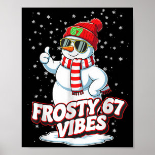 Affiche Vibes Glacials 67 Bonhomme de Neige Pour Hiver - S