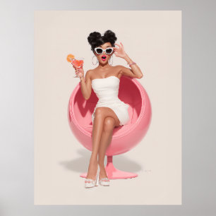 Affiche Vibes Glamour Rétro Chic