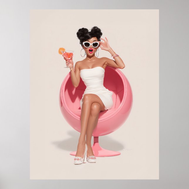 Affiche Vibes Glamour Rétro Chic (Devant)