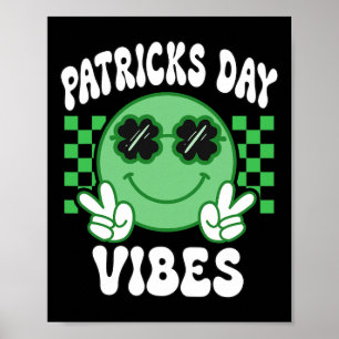 Affiche Vibes Groovy de la Saint-Patrick Rétro Saint-Patri