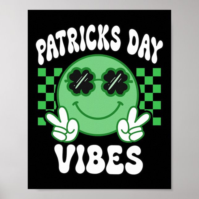 Affiche Vibes Groovy de la Saint-Patrick Rétro Saint-Patri (Devant)