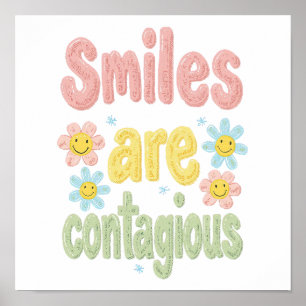 Affiche Vibes Heureuses Sourires Rétro Sont Contagieux