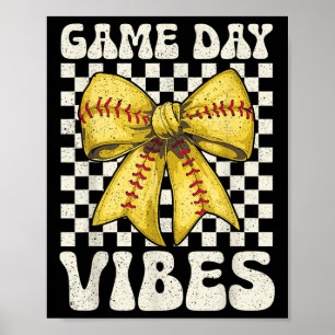 Affiche Vibes Jour Super Coquette Bow Softball Femmes