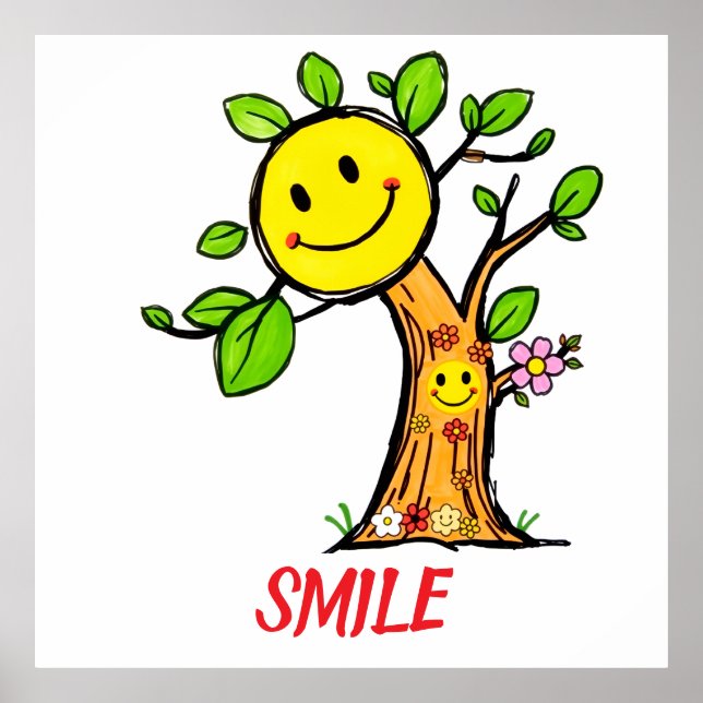 Affiche Vibes positives "Smile Tree" (Devant)