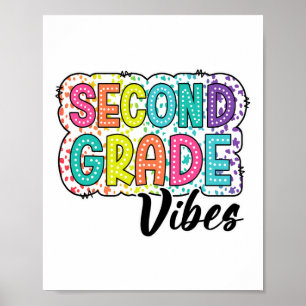 Affiche Vibes rétro de 2e année Ck pour l'école 2e année D