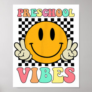 Affiche Vibes Retro Enseignant Enfant Jour Dernier De L'Éc