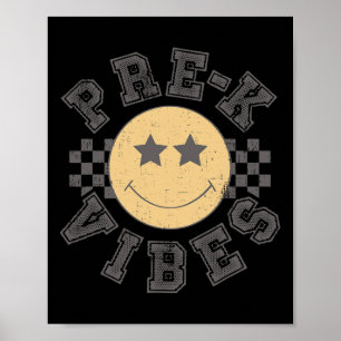 Affiche Vibes Rétro Pré-maternelle Enseignant Élève 1er Jo