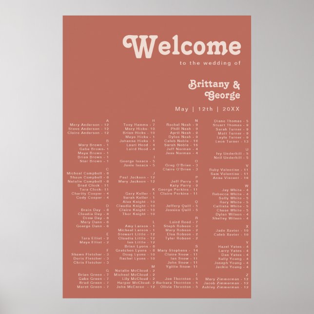 Affiche Vibes rétro simples | Ancien siège alphabétique Ro (Devant)