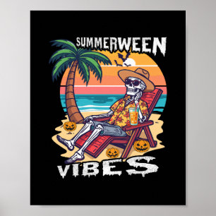 Affiche Vibes Summerween Halloween squelette