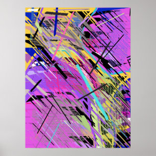 Affiche Vibrant Abstrait 80s