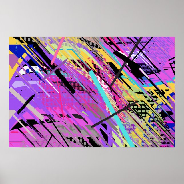 Affiche Vibrant Abstrait 80s (Devant)