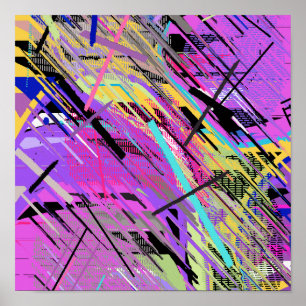 Affiche Vibrant Abstrait 80s