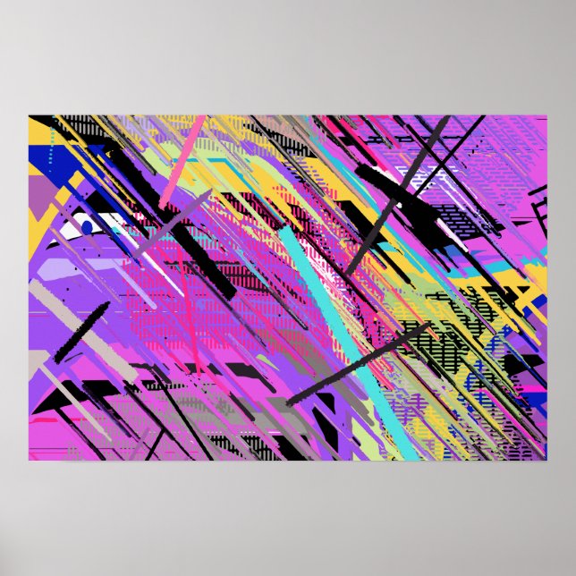 Affiche Vibrant Abstrait 80s (Devant)