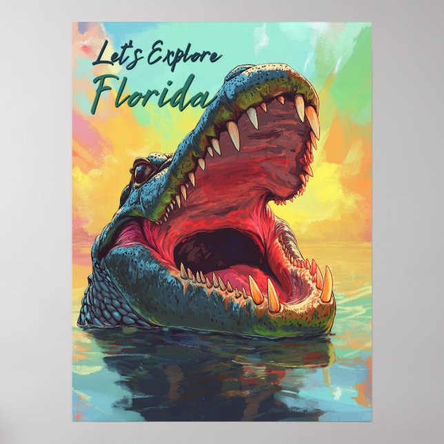 Affiche Vibrant Alligator Aventure en Floride (Devant)