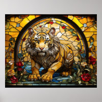 *~* Vibrant AP68 5:4 TIGER Imaginaire en verre ten