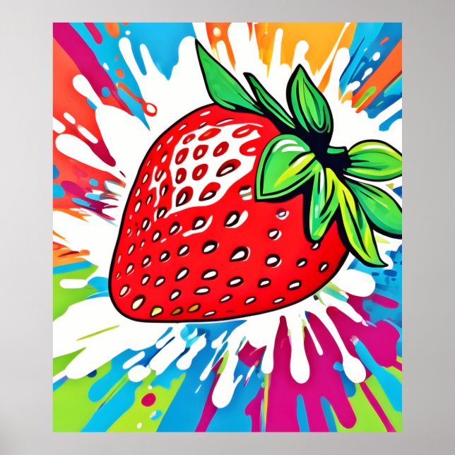 Affiche Vibrant Artwork de fraises (Devant)