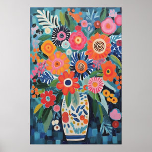Affiche Vibrant Blooms Nature morte florale inspirée de Ma
