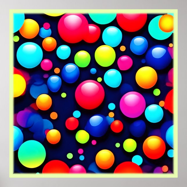 Affiche Vibrant Bubble Pop Art (Devant)