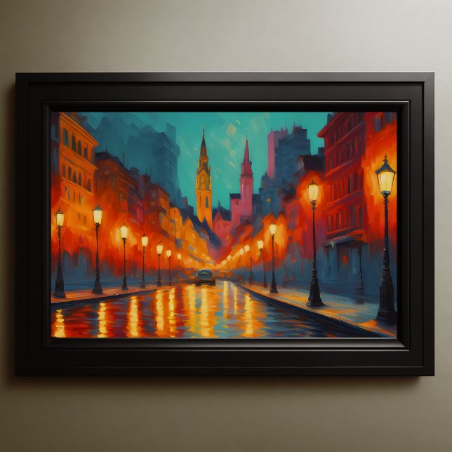 Affiche Vibrant Couleur Cityscape Fauvisme Impressionniste (Créateur téléchargé)