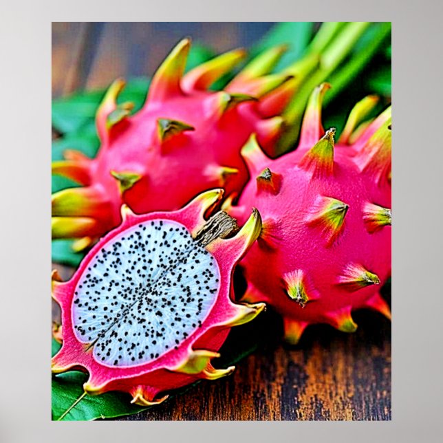 Affiche Vibrant Dragon Fruit Beauté Design (Devant)