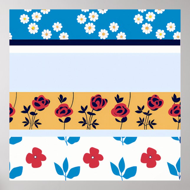Affiche Vibrant Floral Pattern Designs | Custom Art Prints (Devant)