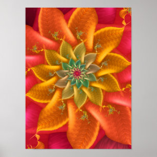 Affiche Vibrant Fractal Spiral
