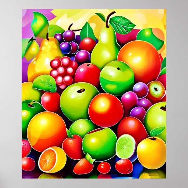 Affiche Vibrant fruits Medley Art (Devant)
