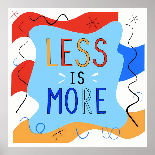 Affiche Vibrant "Less Is More" Abstract Graphic (Devant)